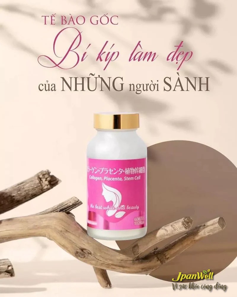 Collagen, Placenta, Stem Cell là viên uống nhau thai tế bào gốc làm đẹp da 