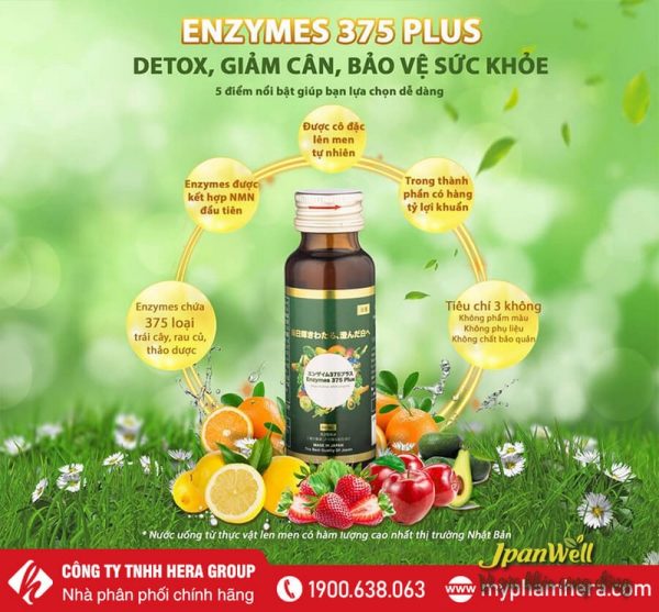 Enzymes 375 Plus chiết xuất từ thành phần hoàn toàn tự nhiên tốt cho sức khỏe