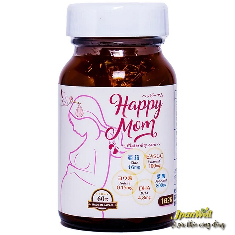 Happy Mom - Viên uống bổ sung vitamin, khoáng chất Nhật Bản