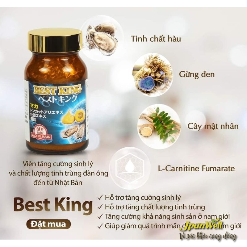 Viên uống Best King chiết xuất từ các thành phần lành tính, có nguồn gốc từ thiên nhiên