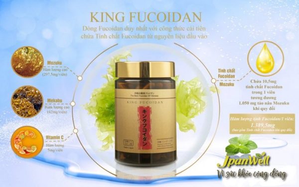 King Fucoidan với bảng thành phần chất lượng