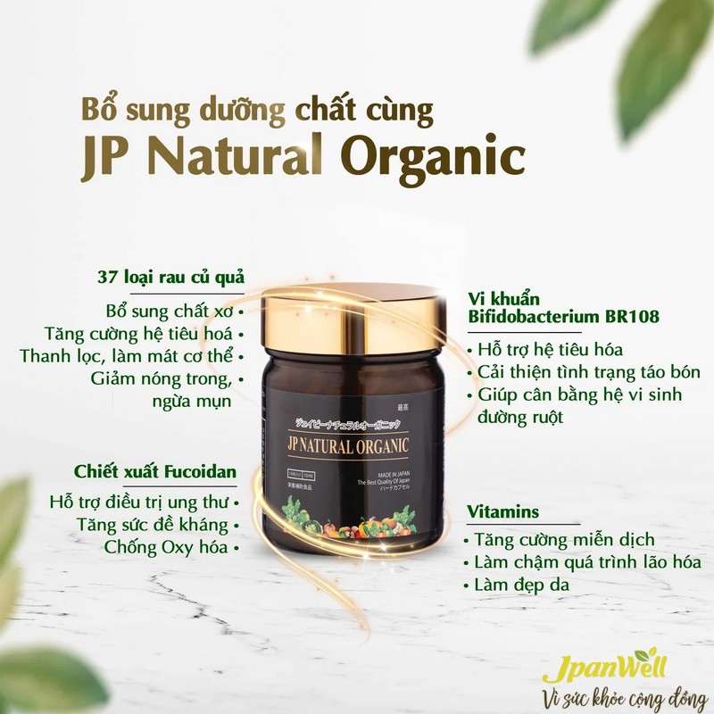 JP NATURAL ORGANIC chiết xuất từ thảo dược và nhiều rau củ, trái cây tổng hợp