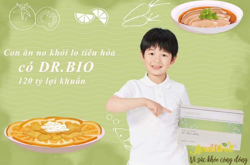 Mỗi ngày 1-2 thanh Dr. Bio Jelly - con ăn no khỏi lo tiêu hóa