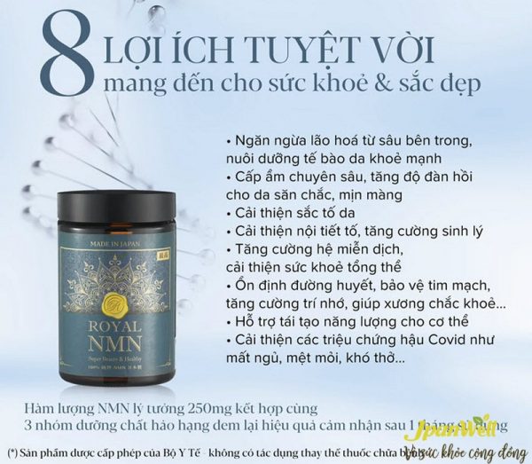 ROYAL NMN chứa 3 tổ hợp dưỡng chất quý giá giúp chống lão hóa hiệu quả