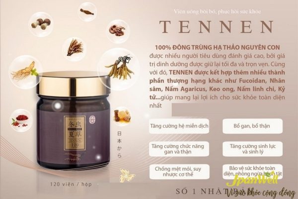 Viên uống phục hồi sức khỏe TENNEN 120viên chứa dưỡng chất quý giá từ thiên nhiên